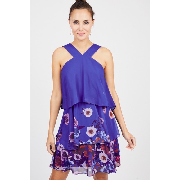 Badgley Mischka Popover Ruffle Mini Dress - Picture 2 of 13